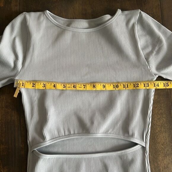 Cut Out Waist Bodycon Dress Long Sleeve Mini Hourglass Shape Wear Dress - Picture 7 of 9